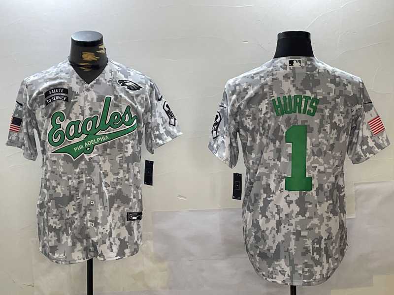Men's Philadelphia Eagles #1 Jalen Hurts Arctic Camo 2024 Salute to Service Stitched Baseball Jersey,We sell and wholesale Men's Philadelphia Eagles #1 Jalen Hurts Arctic Camo 2024 Salute to Service Stitched Baseball Jersey on line form chian!